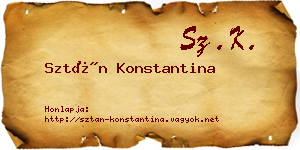Sztán Konstantina névjegykártya